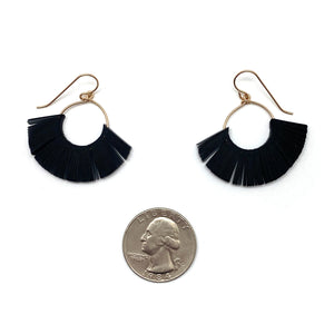 Small Black Tassel Sequin Earrings-Earrings-Giovanna Torrico-Pistachios