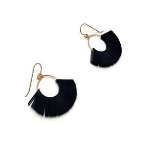 Small Black Tassel Sequin Earrings-Earrings-Giovanna Torrico-Pistachios