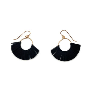 Small Black Tassel Sequin Earrings-Earrings-Giovanna Torrico-Pistachios