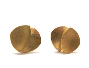 Small Gold Layered Crescent Studs-Earrings-Oliwia Kuczynska-Pistachios