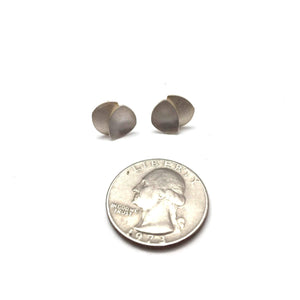 Small Silver Layered Crescent Studs-Earrings-Oliwia Kuczynska-Pistachios