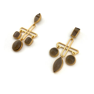 Smokey Quartz Plus Drop Earrings-Earrings-Emily Rogstad-Pistachios