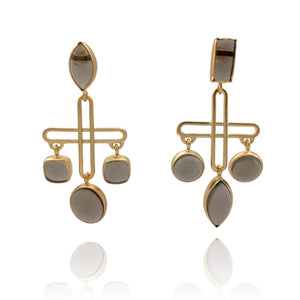 Smokey Quartz Plus Drop Earrings-Earrings-Emily Rogstad-Pistachios