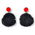 Susanne Elstner - Charcoal Circle Earrings-Earrings-Wearing Red: Ignite the Fire-Pistachios