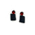 Susanne Elstner - Charcoal Rectangle Earrings-Earrings-Wearing Red: Ignite the Fire-Pistachios