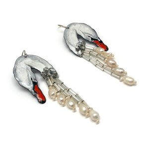 Swan Song Dangle Earrings-Earrings-Meghan Schmiedel-Pistachios