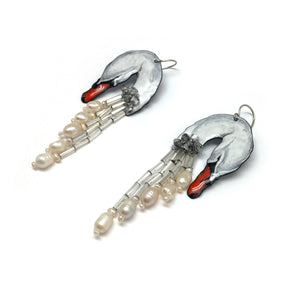 Swan Song Dangle Earrings-Earrings-Meghan Schmiedel-Pistachios