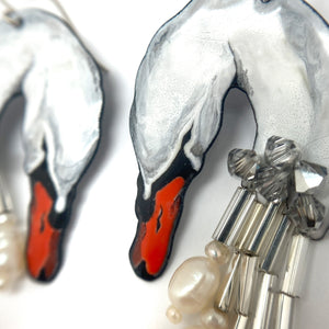 Swan Song Dangle Earrings-Earrings-Meghan Schmiedel-Pistachios