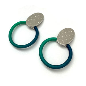 Textured Blue Stud Earrings-Earrings-Gilly Langton-Pistachios