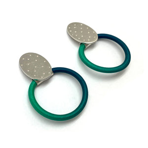 Textured Blue Stud Earrings-Earrings-Gilly Langton-Pistachios