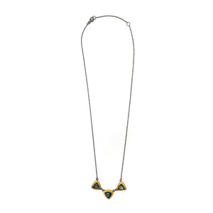 Triple Labradorite and 24k Gold Necklace-Necklaces-Austin Titus-Pistachios