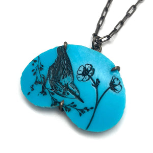 Turquoise Bird Pendant-Necklaces-Kelly Jean Conroy-Pistachios