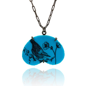 Turquoise Bird Pendant-Necklaces-Kelly Jean Conroy-Pistachios