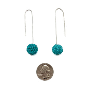 Turquoise Blue Bead Earrings-Earrings-Monica Nesseler-Pistachios