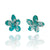 Turquoise Flower Earrings-Earrings-Kelly Jean Conroy-Pistachios