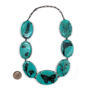 Turquoise and Onyx Reversible Necklace-Necklaces-Kelly Jean Conroy-Pistachios