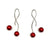 Twist Red Sphere Earrings-Earrings-Reinhard Gremli-Pistachios