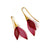 Two Tone Red Nylon Double Bulb Earrings-Earrings-Dorine Decayeux-Pistachios