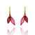 Two Tone Red Nylon Double Bulb Earrings-Earrings-Dorine Decayeux-Pistachios