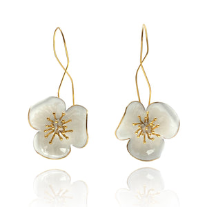 White Flower Earrings-Earrings-Georgia Charal-Pistachios