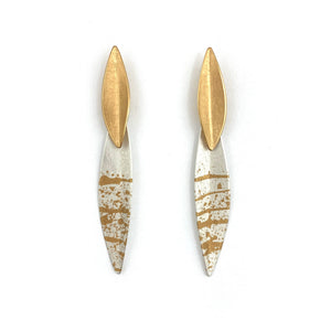 White & Gold Splash Earrings-Earrings-Anna Krol-Pistachios