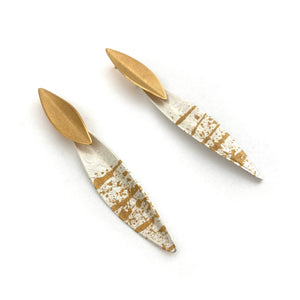 White & Gold Splash Earrings-Earrings-Anna Krol-Pistachios