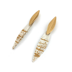 White & Gold Splash Earrings-Earrings-Anna Krol-Pistachios