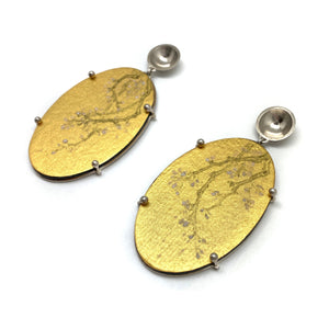 Winter Blossom Gold Earrings-Earrings-Huiyu Chiu-Pistachios