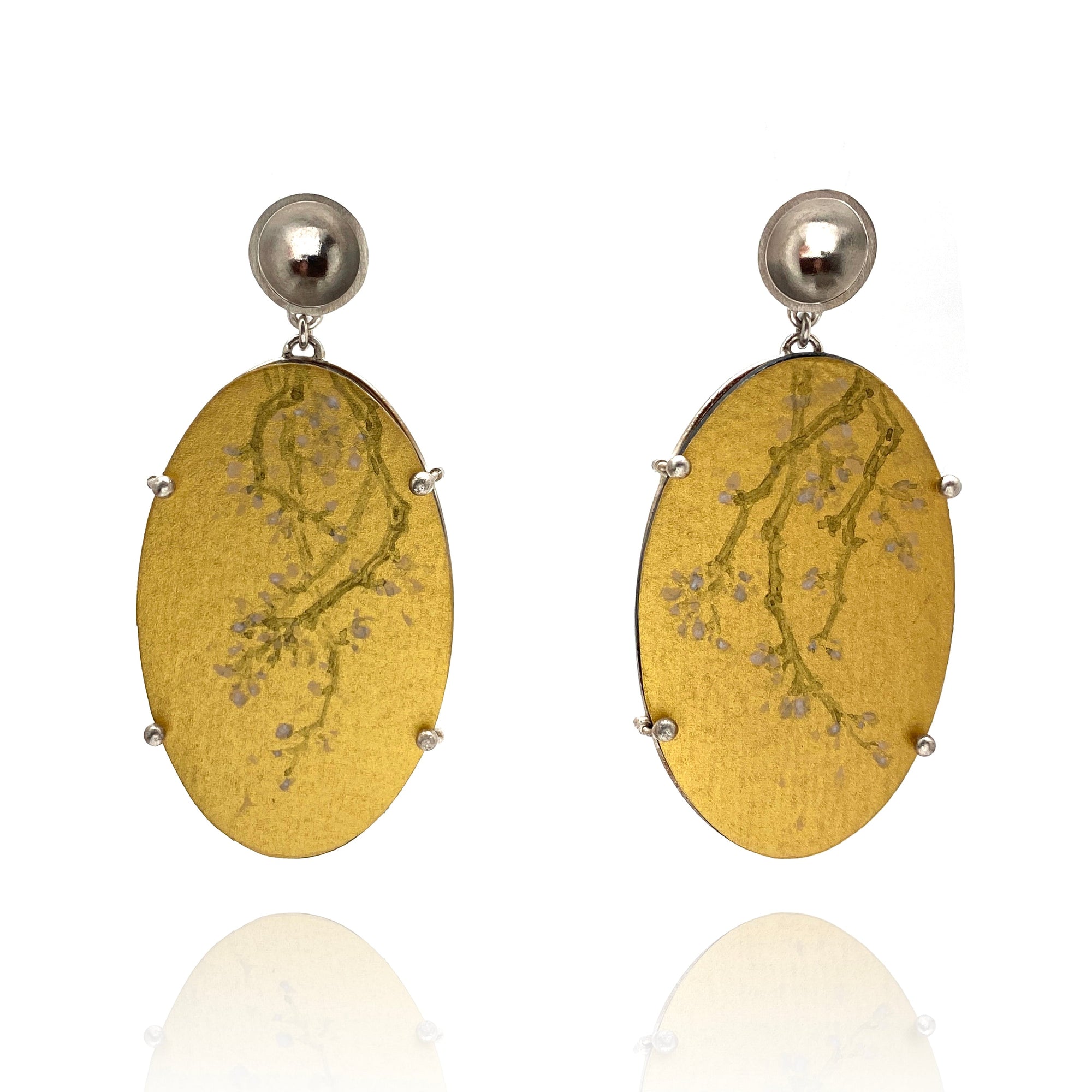 Winter Blossom Gold Earrings-Earrings-Huiyu Chiu-Pistachios