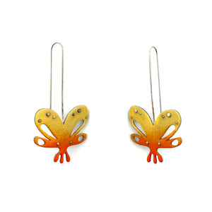 Yellow and Orange Butterfly Earrings-Earrings-Jillian Vang-Pistachios