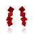 Yu Hiraishi - Quad Square Drop Stud Earrings-Earrings-Wearing Red: Ignite the Fire-Pistachios