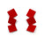 Yu Hiraishi - Tri Square Clip On Earrings-Earrings-Wearing Red: Ignite the Fire-Pistachios