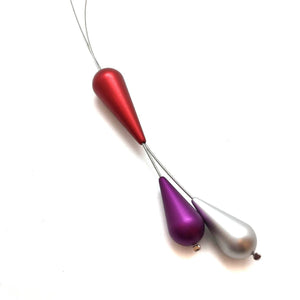 Adjustable Bolo Necklace- Red and Purple-Necklaces-Reinhard Gremli-Pistachios