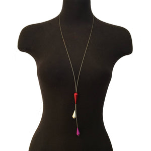 Adjustable Bolo Necklace- Red and Purple-Necklaces-Reinhard Gremli-Pistachios