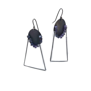 Amethyst Glass Chain Earrings-Earrings-Karen Gilbert-Pistachios