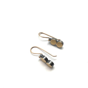 Double Circle Bi-Metal Circle Earrings-Earrings-Elisa Bongfeldt-Pistachios