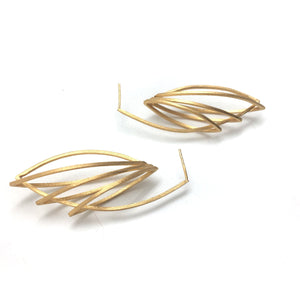 Ellipse Cage Earrings - Gold-Earrings-Veronika Majewska-Pistachios