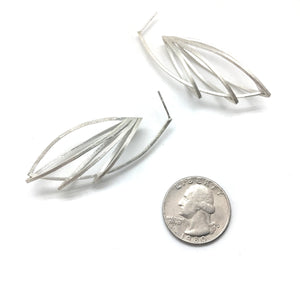 Ellipse Cage Earrings - Silver-Earrings-Veronika Majewska-Pistachios