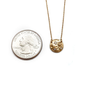 Full Moon Gold & Diamond Pendant-Necklaces-Luana Coonen-Pistachios