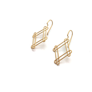 Gold Double Rhombus Hooks-Earrings-Emily Rogstad-Pistachios