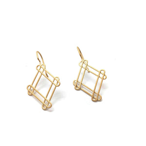 Gold Double Rhombus Hooks-Earrings-Emily Rogstad-Pistachios