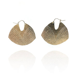 Gold Fan Earrings-Earrings-Leia Zumbro-Pistachios