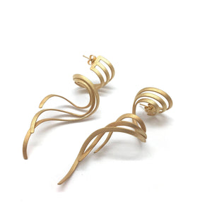 Gold Vortex Earrings-Earrings-Annie Dimadi-Pistachios