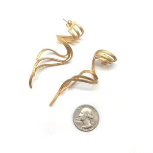 Gold Vortex Earrings-Earrings-Annie Dimadi-Pistachios