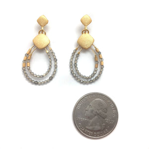 Gold and Labradorite Beaded Drops-Earrings-Bernd Wolf-Pistachios