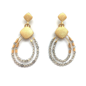 Gold and Labradorite Beaded Drops-Earrings-Bernd Wolf-Pistachios