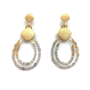 Gold and Labradorite Beaded Drops-Earrings-Bernd Wolf-Pistachios