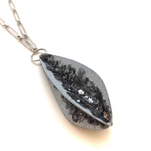 Grey Sliced Mica Necklace-Necklaces-Jessica Armstrong-Pistachios