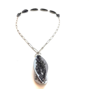 Grey Sliced Mica Necklace-Necklaces-Jessica Armstrong-Pistachios