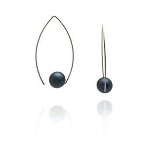 Gunmetal Gray Inverted Earrings-Earrings-Ursula Muller-Pistachios